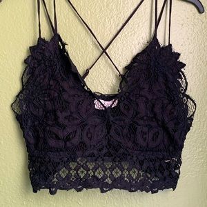 Black Lacy Crop Top